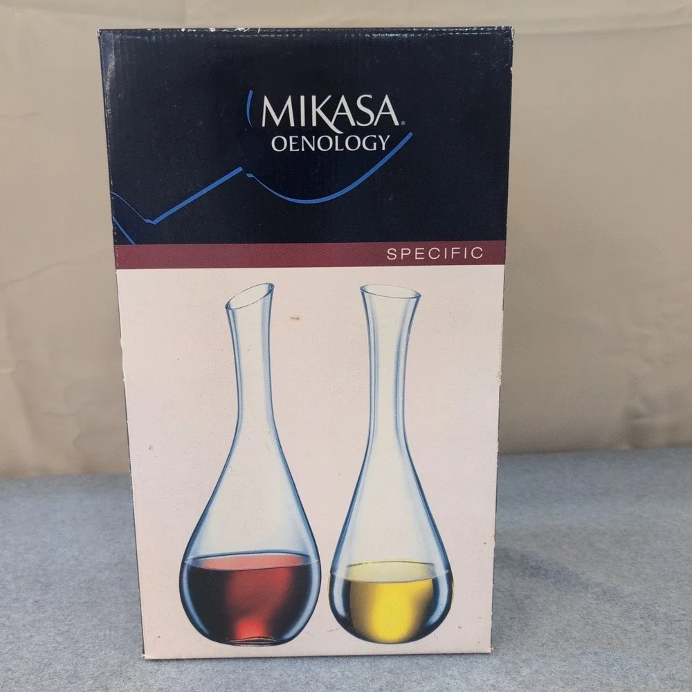 Mikasa Oenology Specific Carafe Set of 2 Wine Decanter Glass D2197 New In Box - Picture 8 of 10